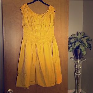 Mustard cap sleeve sundress